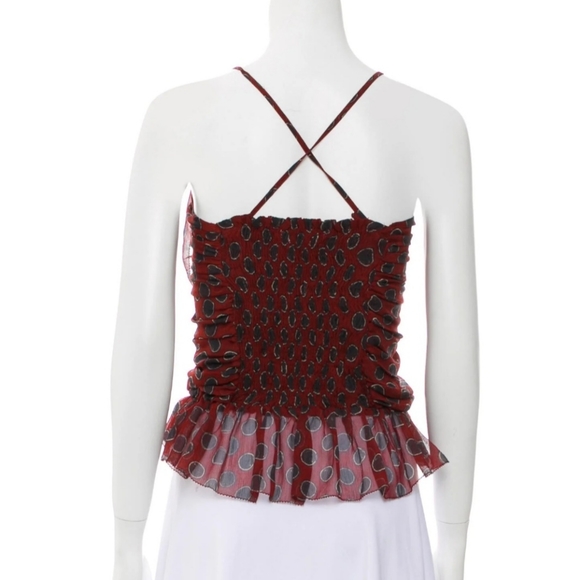 Étoile Isabel Marant Bowen Silk Burgundy Top - Picture 3 of 9